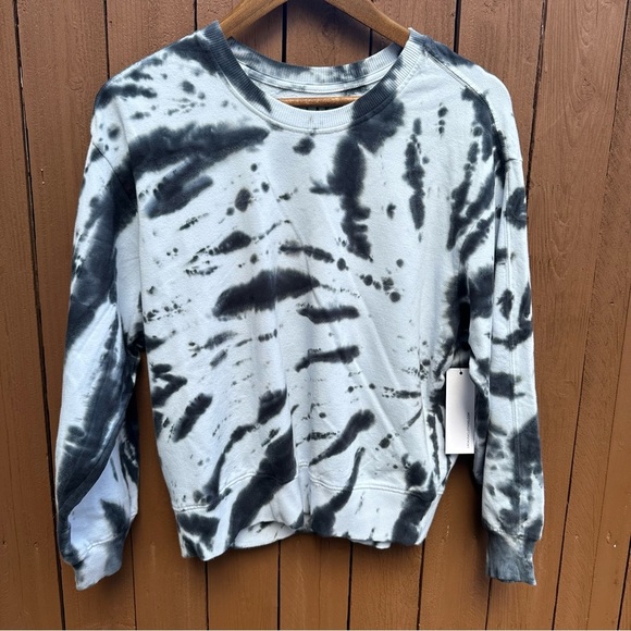 LACAUSA| Slater Zebra Black/Navy Tie Dye NWT Sweatshirt Top Size Small - Picture 4 of 14